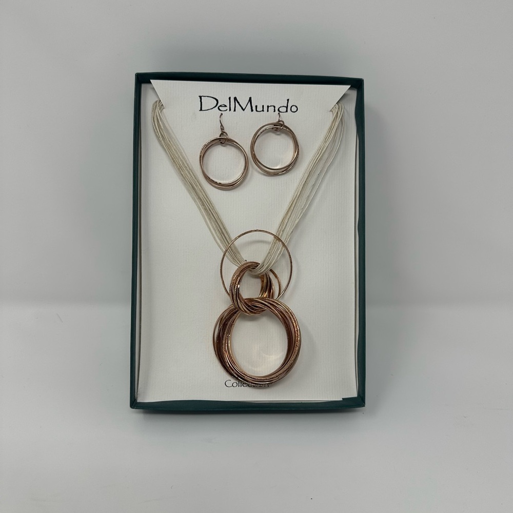 Gold Tone Necklace and Earring Set